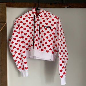 Queen of Hearts Cropped Hoodie Sweatshirt